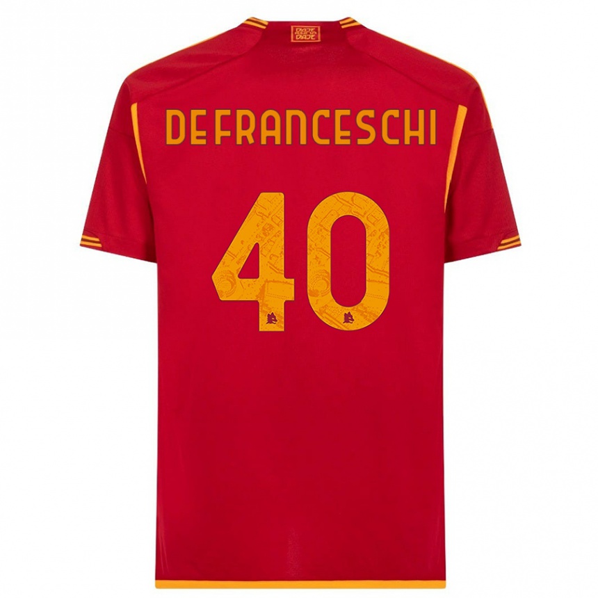 Kids Leonardo De Franceschi #40 Red Home Jersey 2023/24 T-Shirt Canada