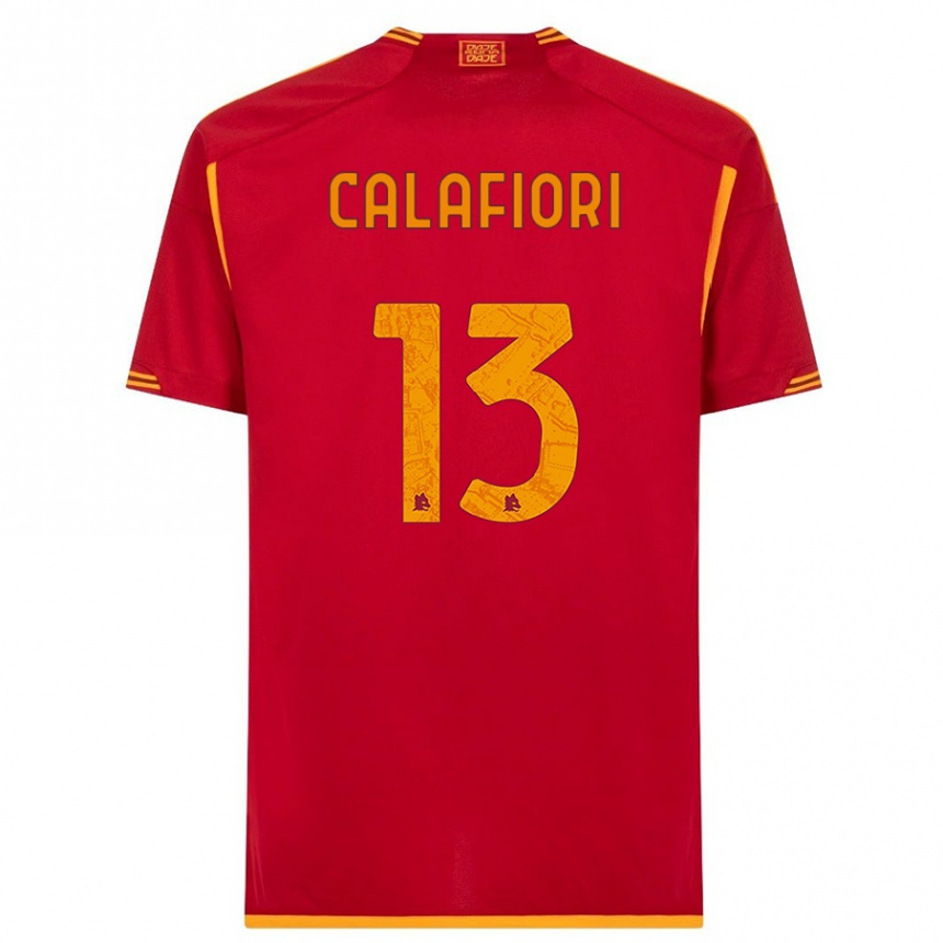 Enfant Football Maillot Riccardo Calafiori #13 Rouge Tenues Domicile 2023/24 Canada