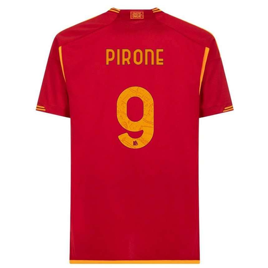 Enfant Football Maillot Valeria Pirone #9 Rouge Tenues Domicile 2023/24 Canada