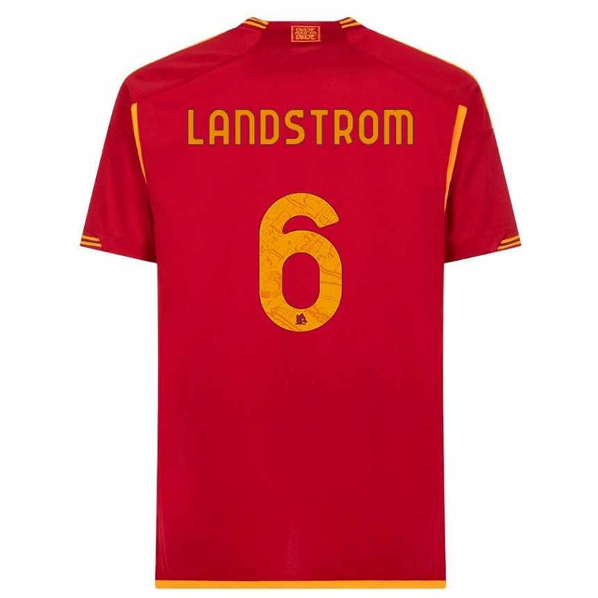 Enfant Football Maillot Elin Landstrom #6 Rouge Tenues Domicile 2023/24 Canada