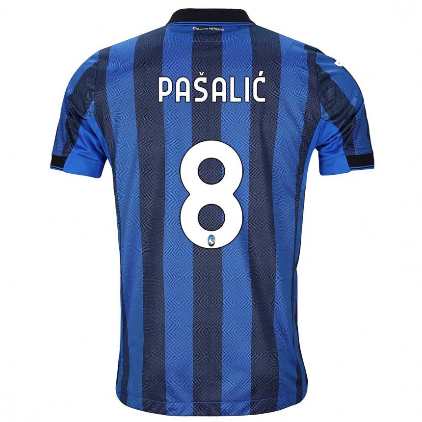 Enfant Football Maillot Mario Pasalic #8 Noir Bleu Tenues Domicile 2023/24 Canada