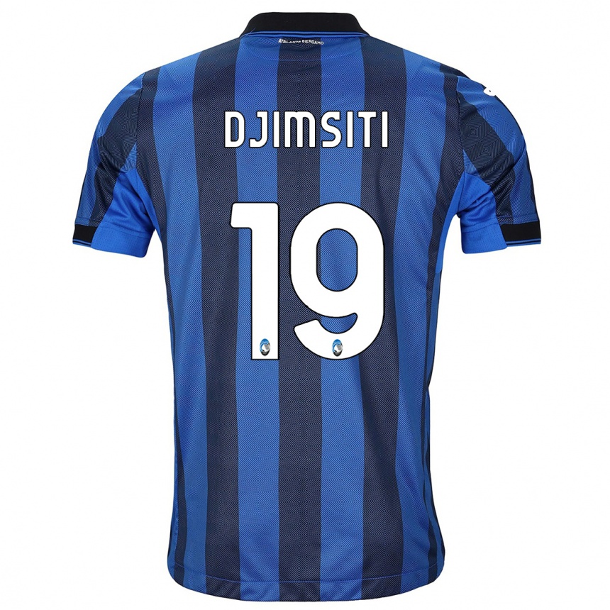 Kids Football Berat Djimsiti #19 Black Blue Home Jersey 2023/24 T-Shirt Canada