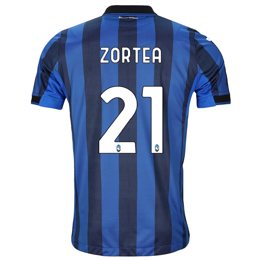 Kids Football Nadir Zortea #21 Black Blue Home Jersey 2023/24 T-Shirt Canada