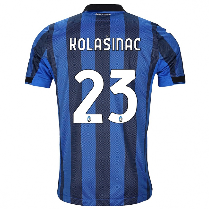 Kids Football Sead Kolasinac #23 Black Blue Home Jersey 2023/24 T-Shirt Canada