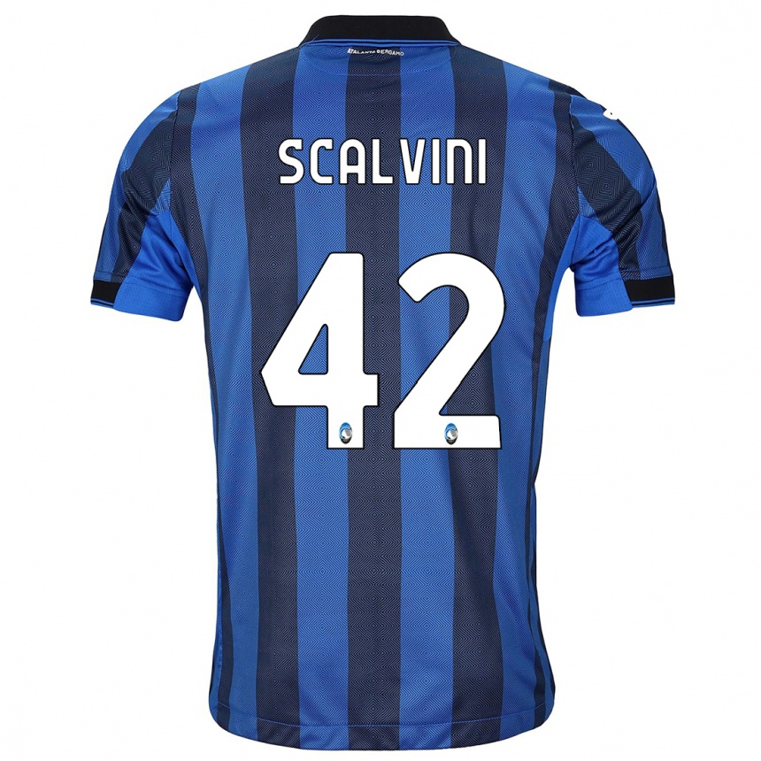 Enfant Football Maillot Giorgio Scalvini #42 Noir Bleu Tenues Domicile 2023/24 Canada