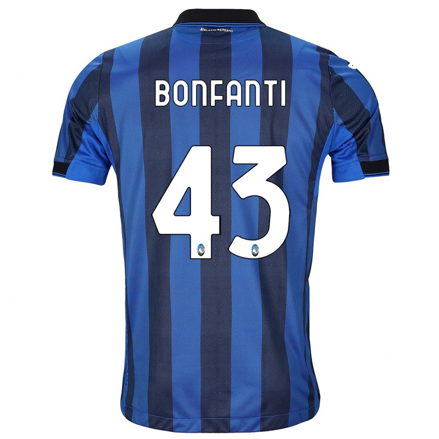 Kids Football Giovanni Bonfanti #43 Black Blue Home Jersey 2023/24 T-Shirt Canada