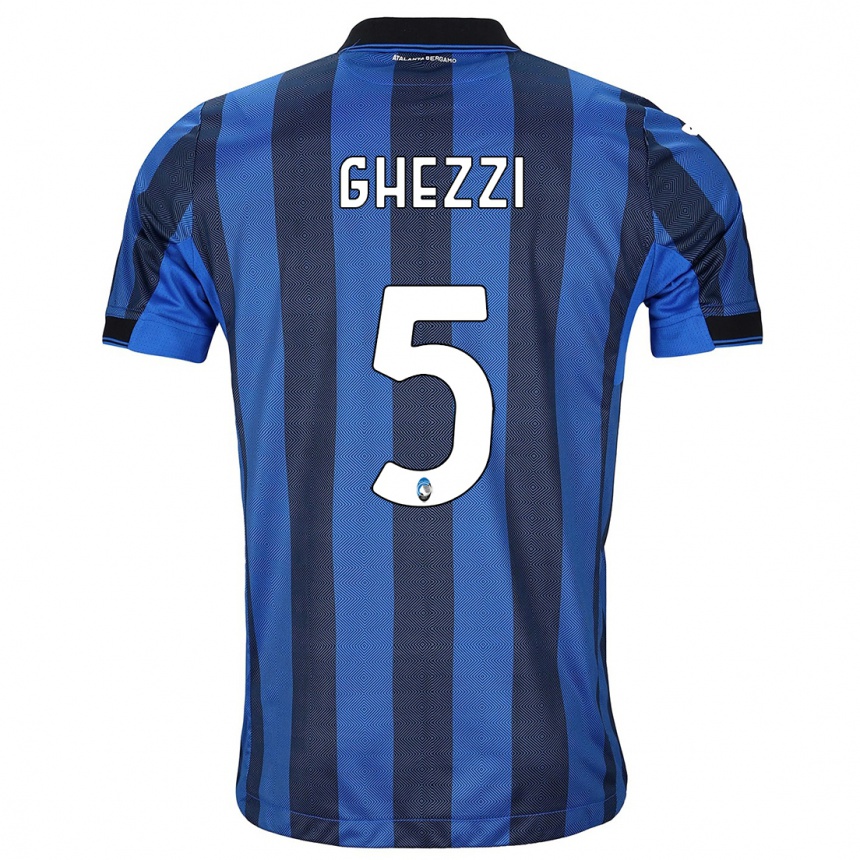 Enfant Football Maillot Samuele Ghezzi #5 Noir Bleu Tenues Domicile 2023/24 Canada