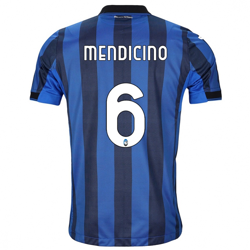 Kids Football Leonardo Mendicino #6 Black Blue Home Jersey 2023/24 T-Shirt Canada