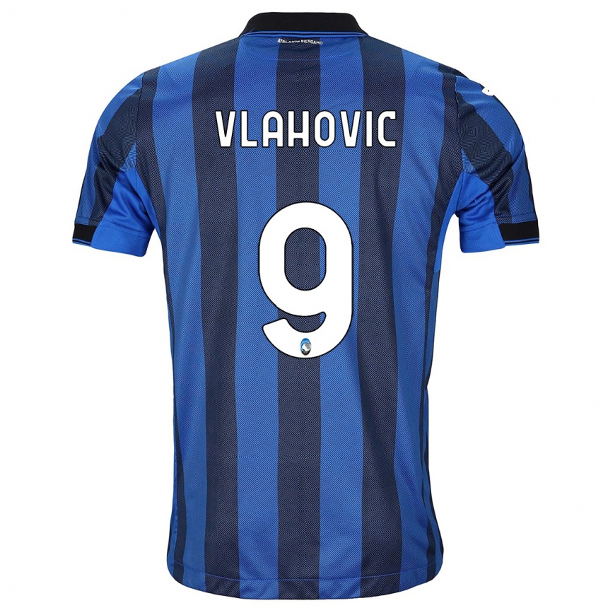 Enfant Football Maillot Vanja Vlahovic #9 Noir Bleu Tenues Domicile 2023/24 Canada