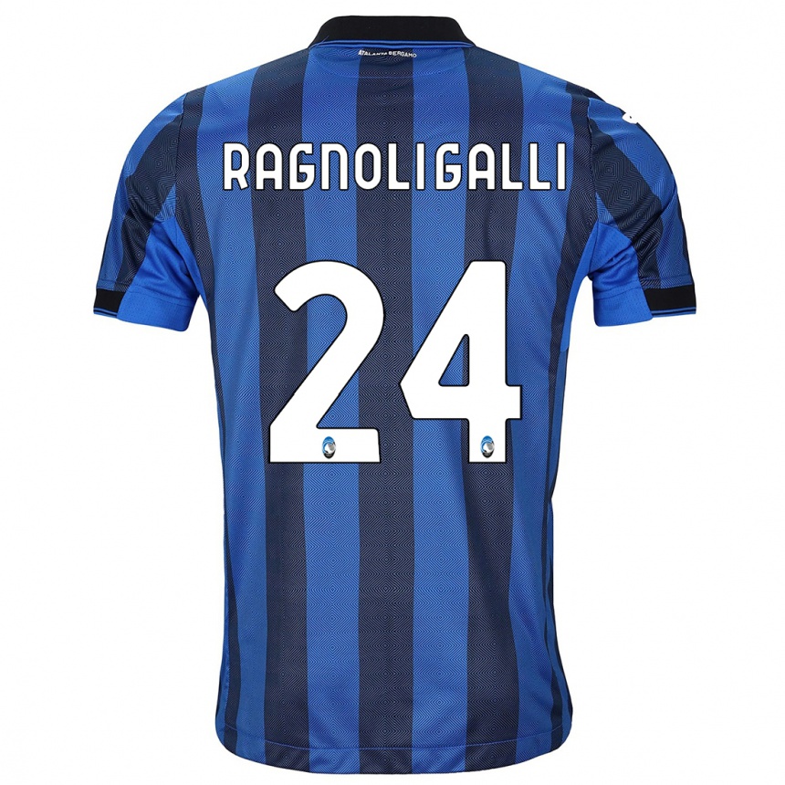 Kids Football Federico Ragnoli Galli #24 Black Blue Home Jersey 2023/24 T-Shirt Canada