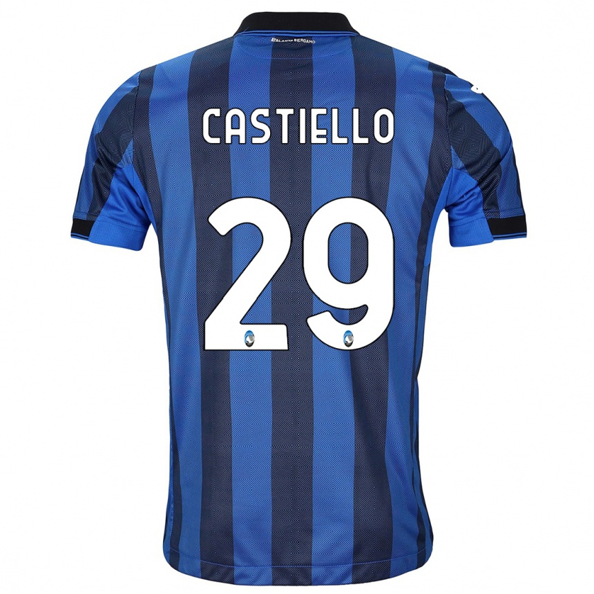 Kids Football Alex Castiello #29 Black Blue Home Jersey 2023/24 T-Shirt Canada