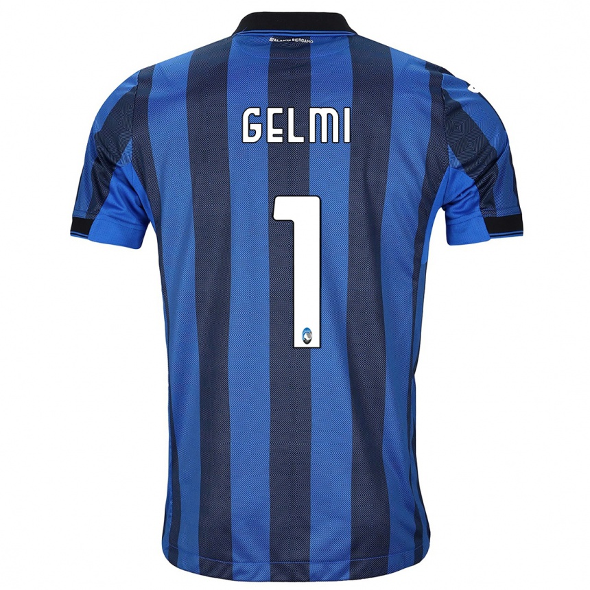 Enfant Football Maillot Ludovico Gelmi #1 Noir Bleu Tenues Domicile 2023/24 Canada