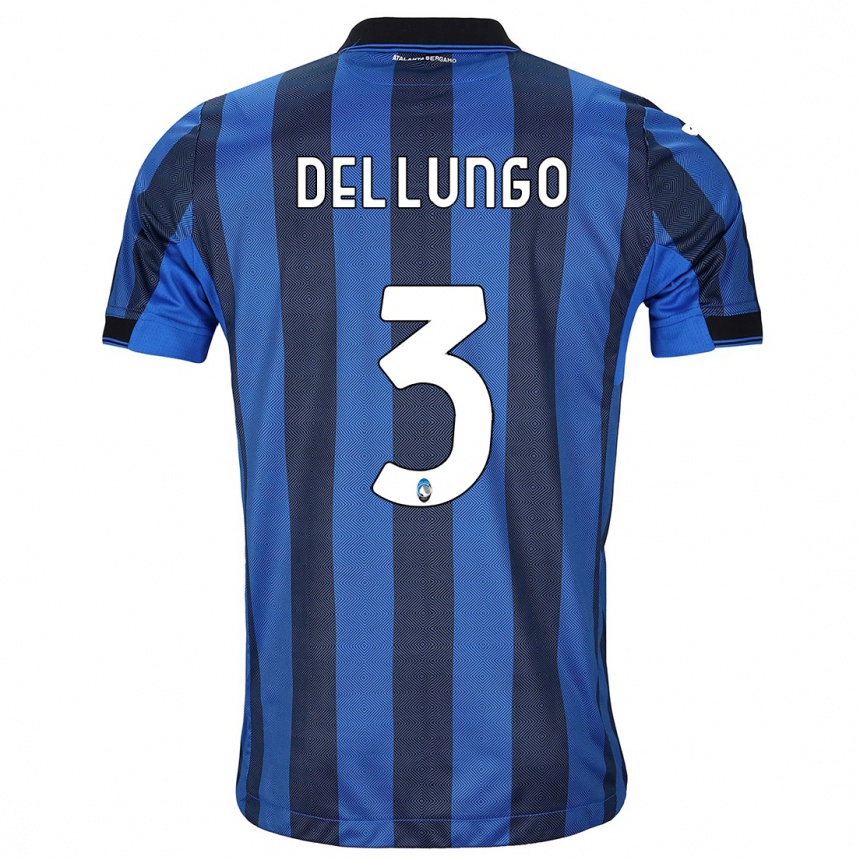 Kids Football Tommaso Del Lungo #3 Black Blue Home Jersey 2023/24 T-Shirt Canada