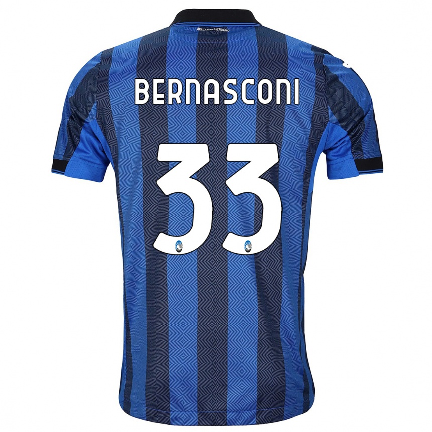 Kids Football Lorenzo Bernasconi #33 Black Blue Home Jersey 2023/24 T-Shirt Canada