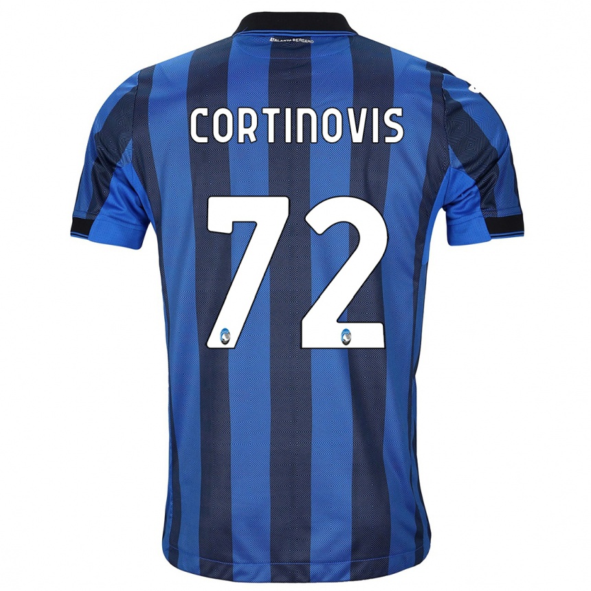 Enfant Football Maillot Alessandro Cortinovis #72 Noir Bleu Tenues Domicile 2023/24 Canada