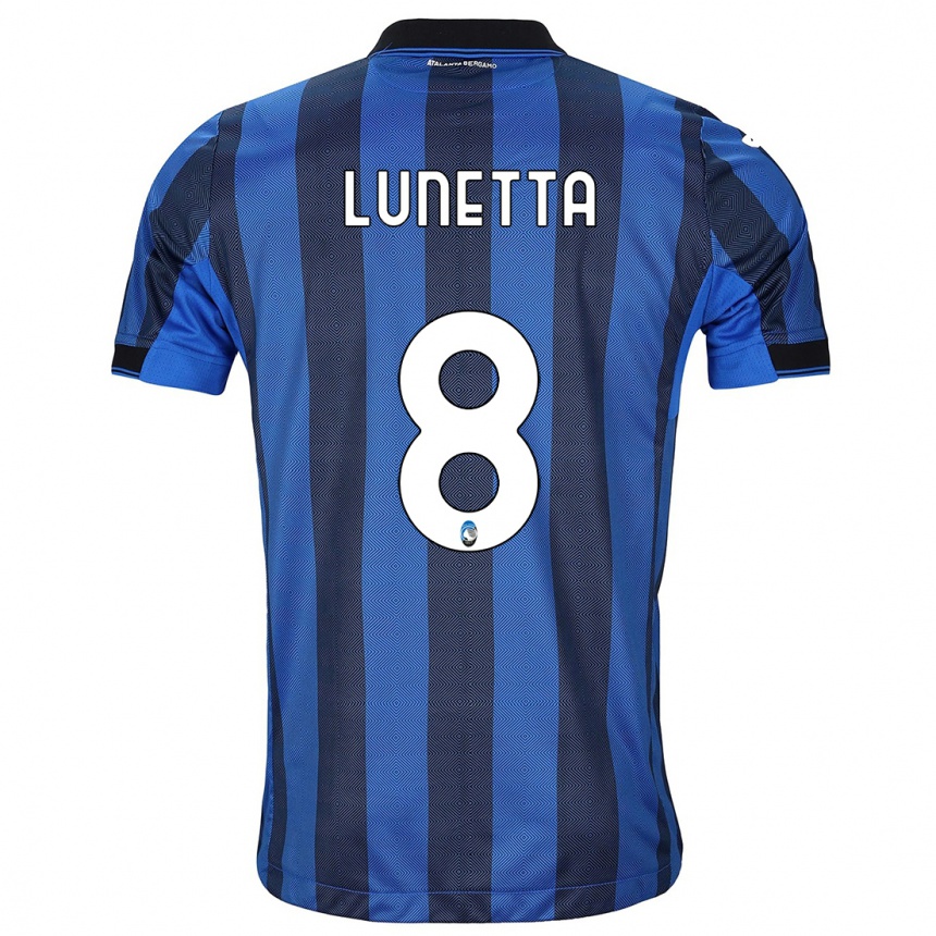 Enfant Football Maillot Gabriel Lunetta #8 Noir Bleu Tenues Domicile 2023/24 Canada