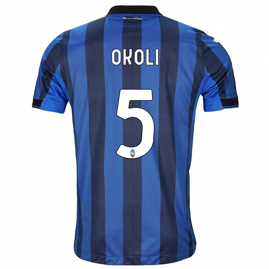 Enfant Football Maillot Caleb Okoli #5 Noir Bleu Tenues Domicile 2023/24 Canada