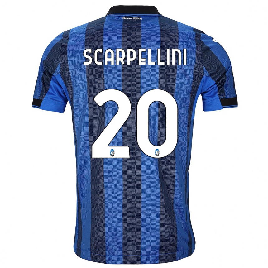 Kids Football Andrea Scarpellini #20 Black Blue Home Jersey 2023/24 T-Shirt Canada