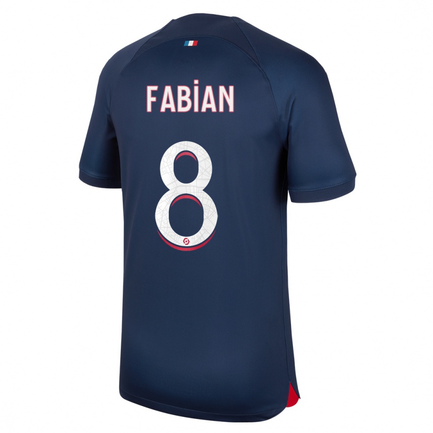 Enfant Football Maillot Fabian Ruiz #8 Bleu Rouge Tenues Domicile 2023/24 Canada