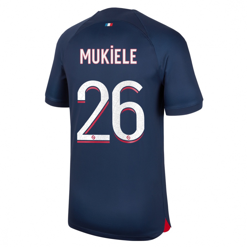 Kids  Nordi Mukiele #26 Blue Red Home Jersey 2023/24 T-Shirt Canada