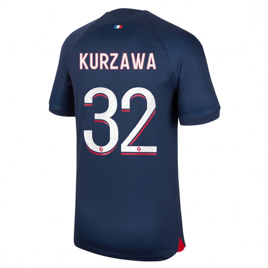 Enfant Football Maillot Layvin Kurzawa #32 Bleu Rouge Tenues Domicile 2023/24 Canada