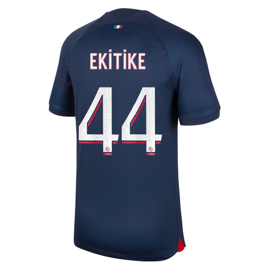 Kids Hugo Ekitike #44 Blue Red Home Jersey 2023/24 T-Shirt Canada