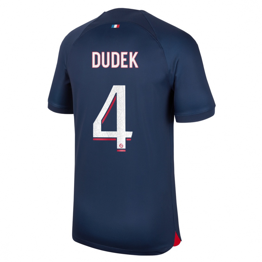 Enfant Football Maillot Paulina Dudek #4 Bleu Rouge Tenues Domicile 2023/24 Canada