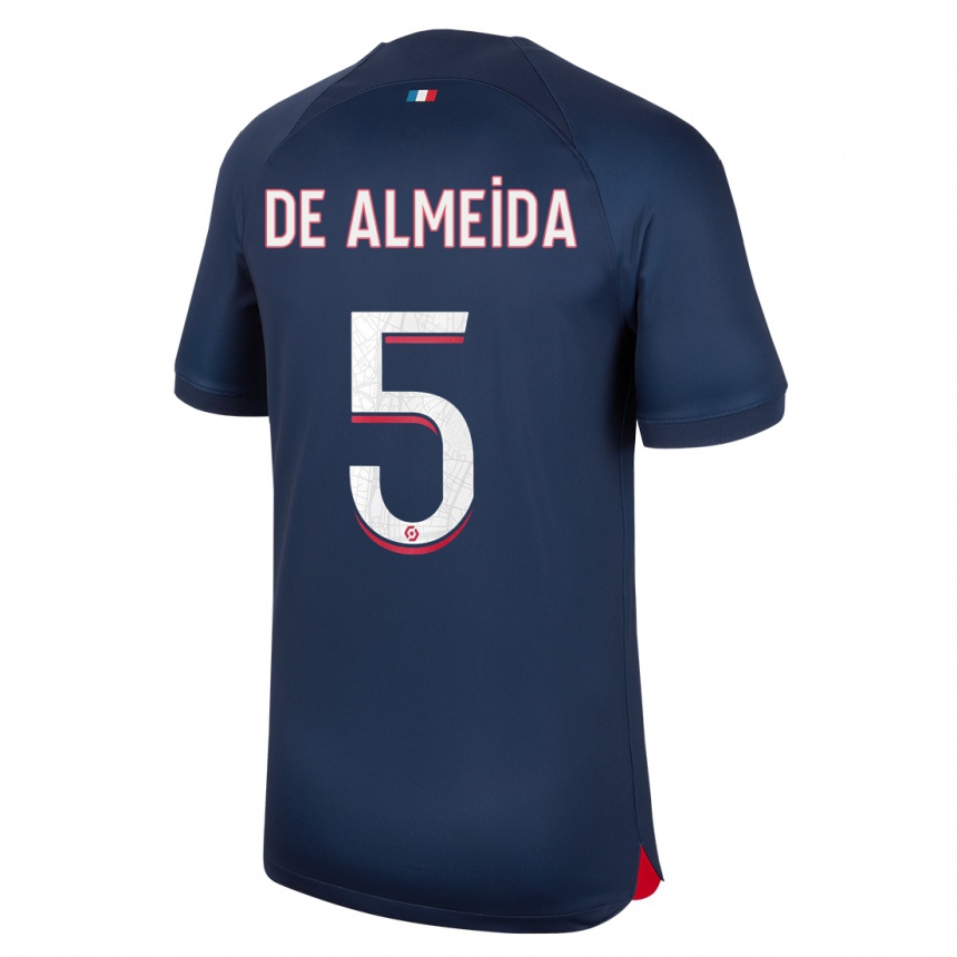 Kids  Elisa De Almeida #5 Blue Red Home Jersey 2023/24 T-Shirt Canada