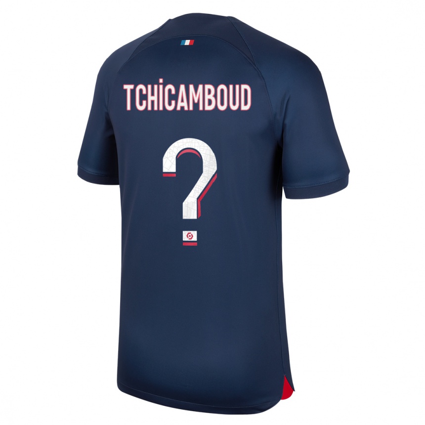 Enfant Football Maillot Queyrell Tchicamboud #0 Bleu Rouge Tenues Domicile 2023/24 Canada