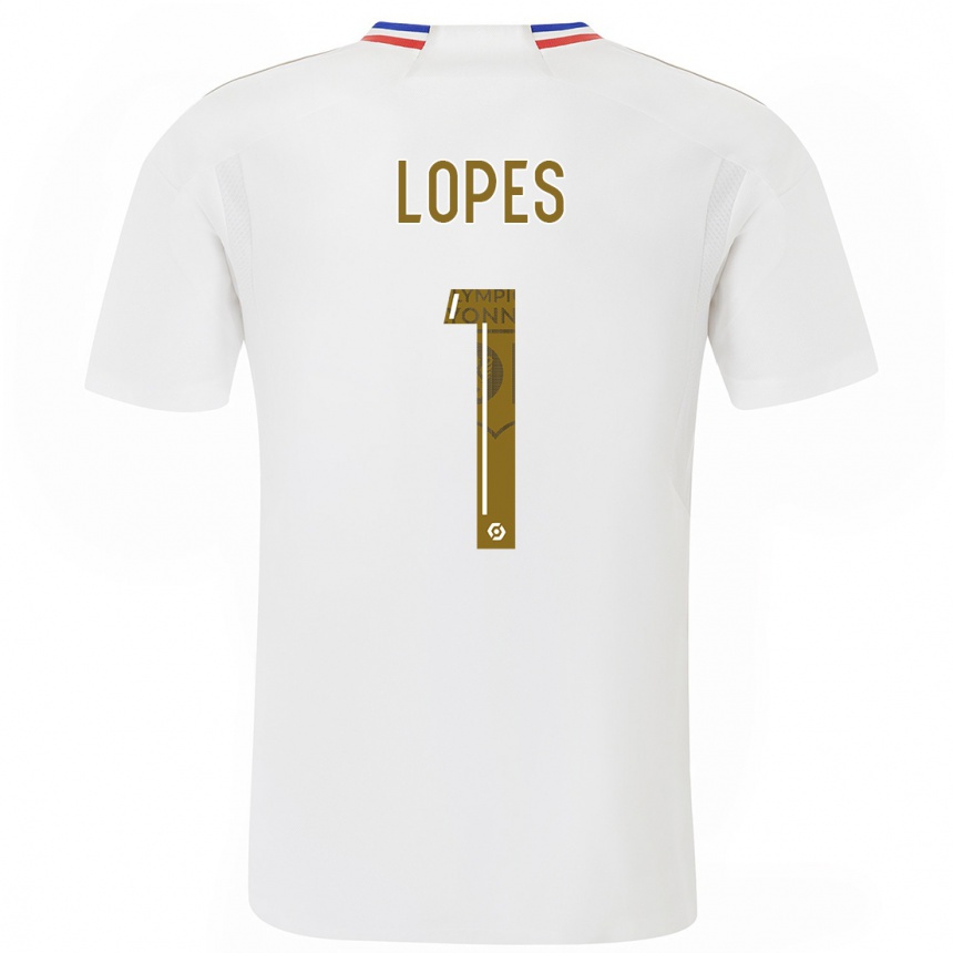 Kids  Anthony Lopes #1 White Home Jersey 2023/24 T-Shirt Canada