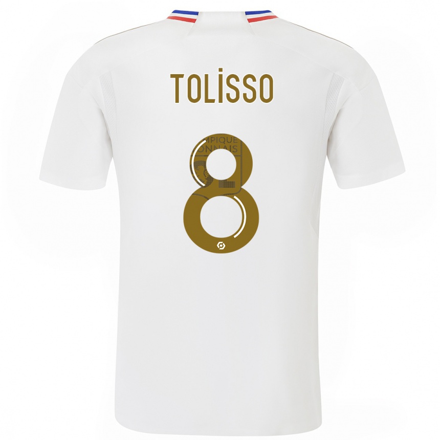 Kids  Corentin Tolisso #8 White Home Jersey 2023/24 T-Shirt Canada