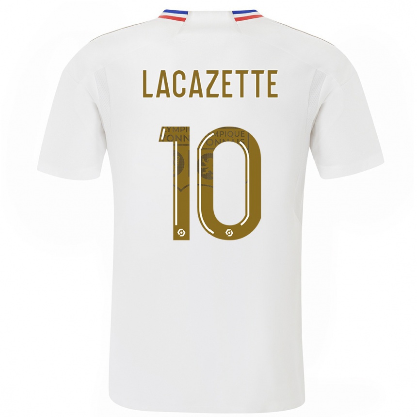 Kids  Alexandre Lacazette #10 White Home Jersey 2023/24 T-Shirt Canada