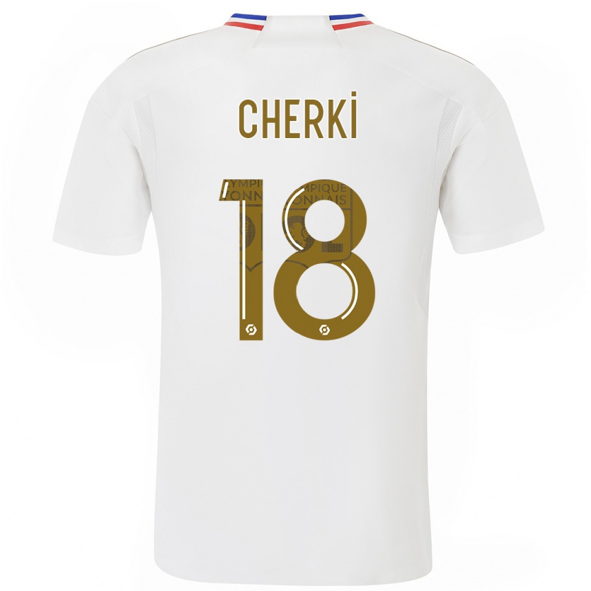 Kids  Rayan Cherki #18 White Home Jersey 2023/24 T-Shirt Canada