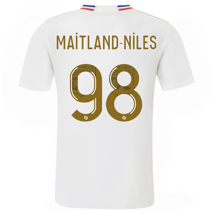 Kids  Ainsley Maitland-Niles #98 White Home Jersey 2023/24 T-Shirt Canada