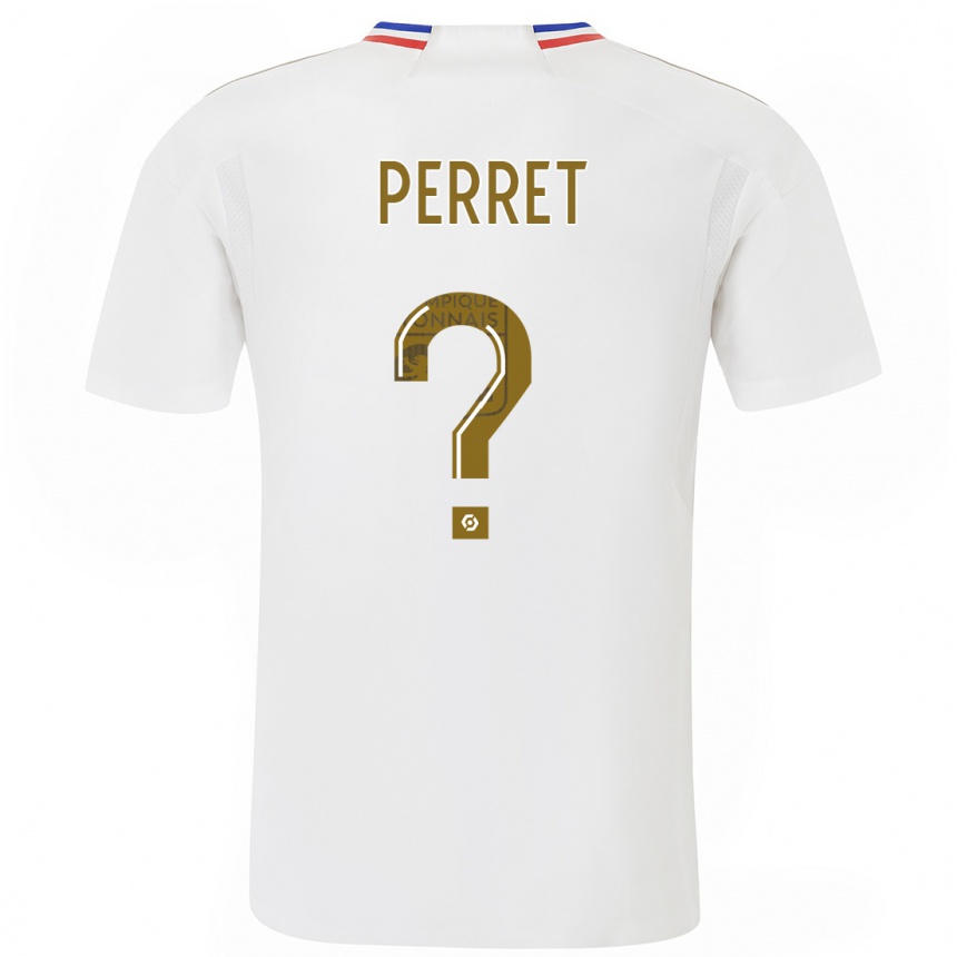 Kids  Romain Perret #0 White Home Jersey 2023/24 T-Shirt Canada