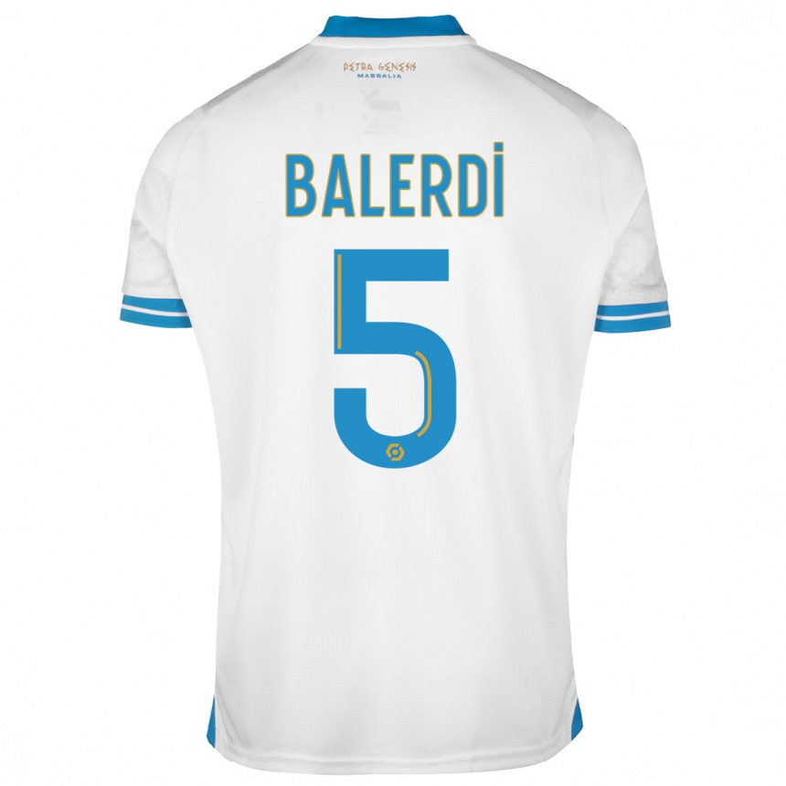 Kids Leonardo Balerdi #5 White Home Jersey 2023/24 T-Shirt Canada