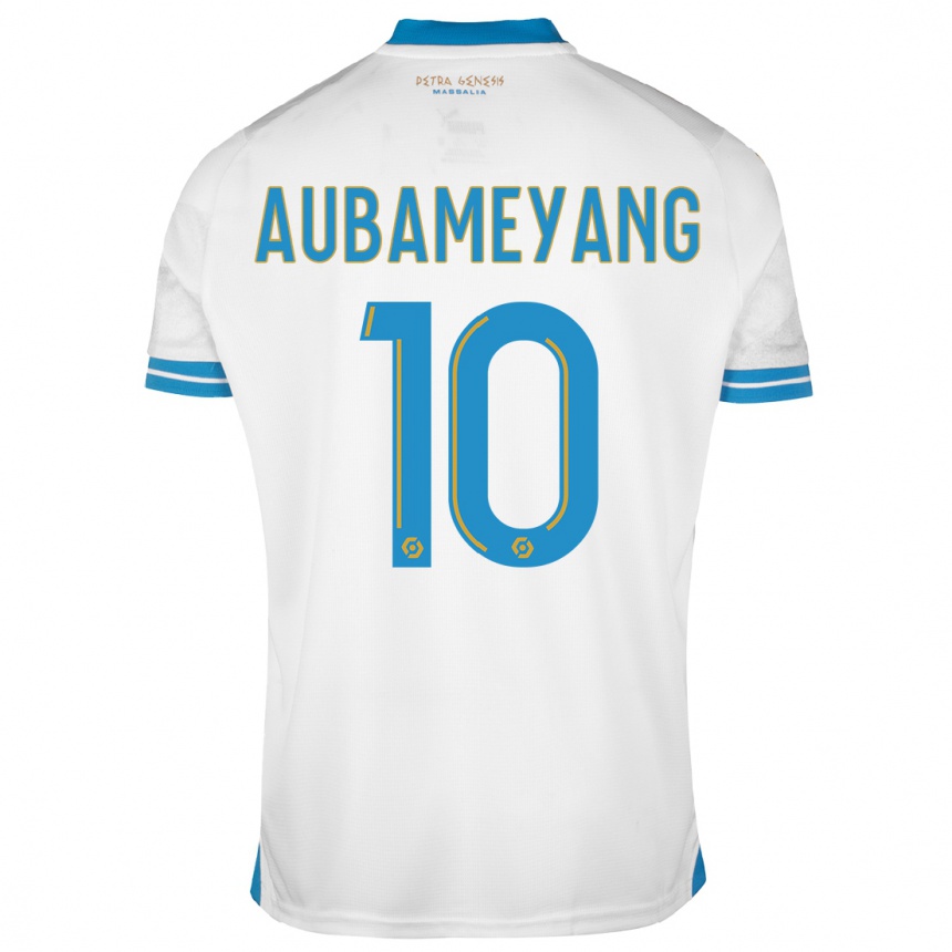 Kids Pierre-Emerick Aubameyang #10 White Home Jersey 2023/24 T-shirt Canada