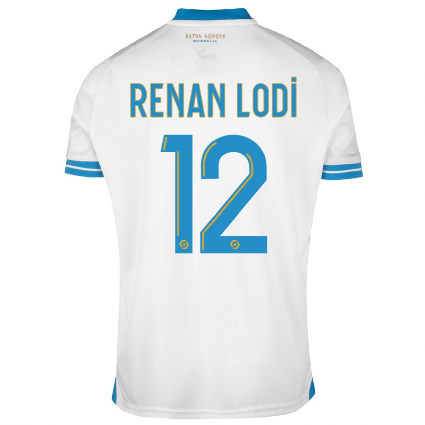 Kids  Renan Lodi #12 White Home Jersey 2023/24 T-Shirt Canada