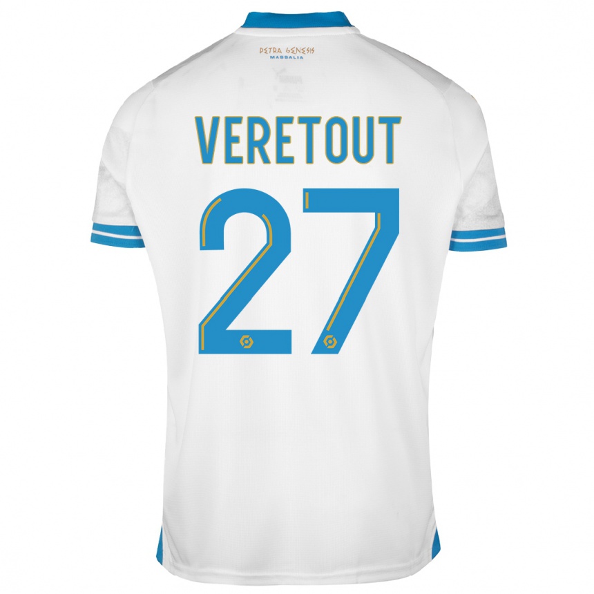 Kids  Jordan Veretout #27 White Home Jersey 2023/24 T-Shirt Canada