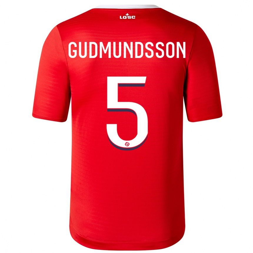 Enfant Football Maillot Gabriel Gudmundsson #5 Rouge Tenues Domicile 2023/24 Canada