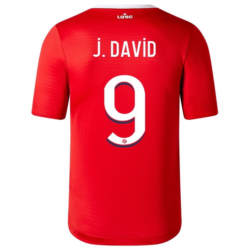 Enfant Football Maillot Jonathan David #9 Rouge Tenues Domicile 2023/24 Canada