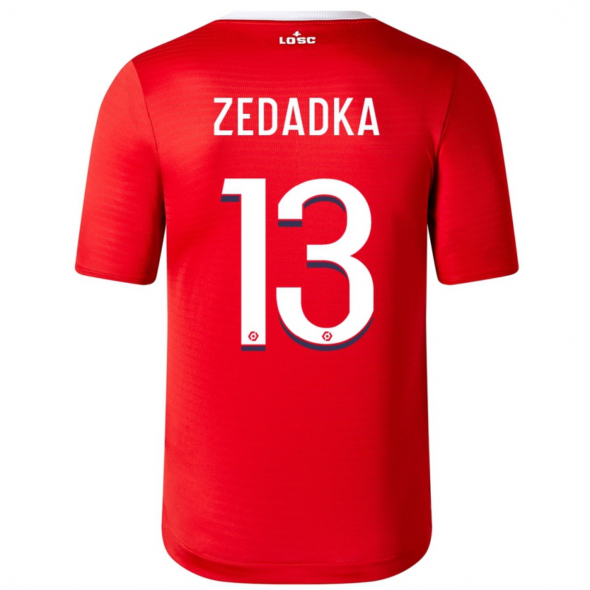 Kids Football Akim Zedadka #13 Red Home Jersey 2023/24 T-Shirt Canada