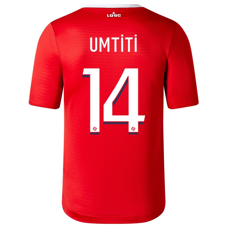 Kids Football Samuel Umtiti #14 Red Home Jersey 2023/24 T-Shirt Canada