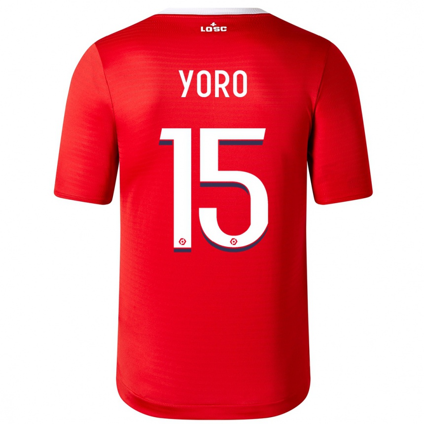 Kids Football Leny Yoro #15 Red Home Jersey 2023/24 T-Shirt Canada