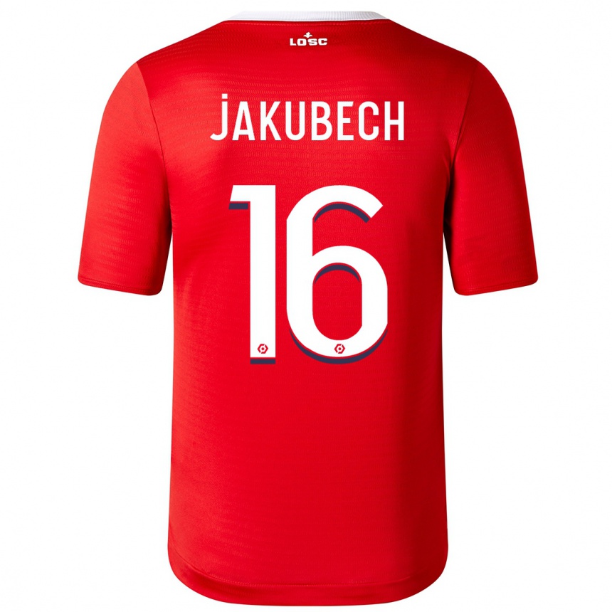 Kids Football Adam Jakubech #16 Red Home Jersey 2023/24 T-Shirt Canada