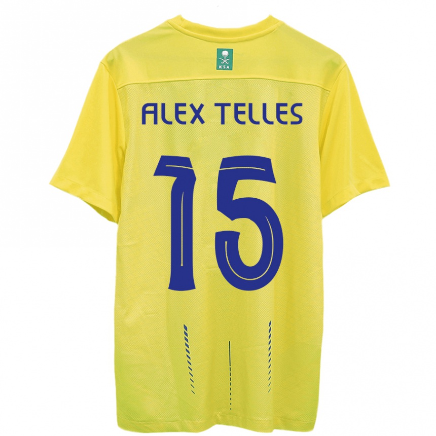 Kids  Alex Telles #15 Yellow Home Jersey 2023/24 T-Shirt Canada