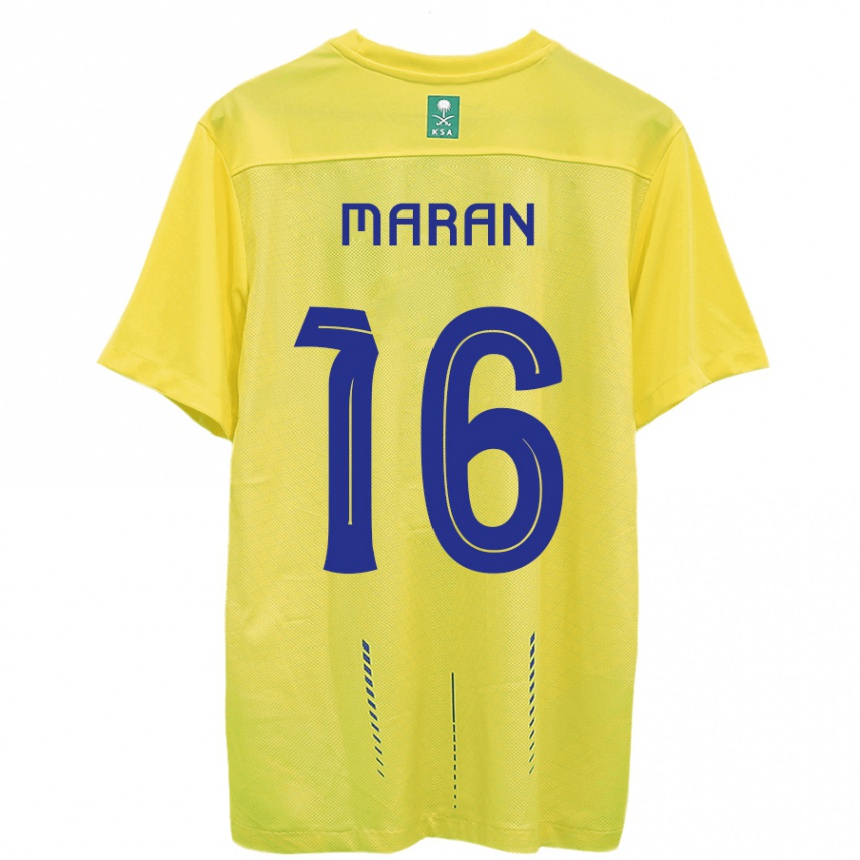 Kids  Mohammed Maran #16 Yellow Home Jersey 2023/24 T-Shirt Canada