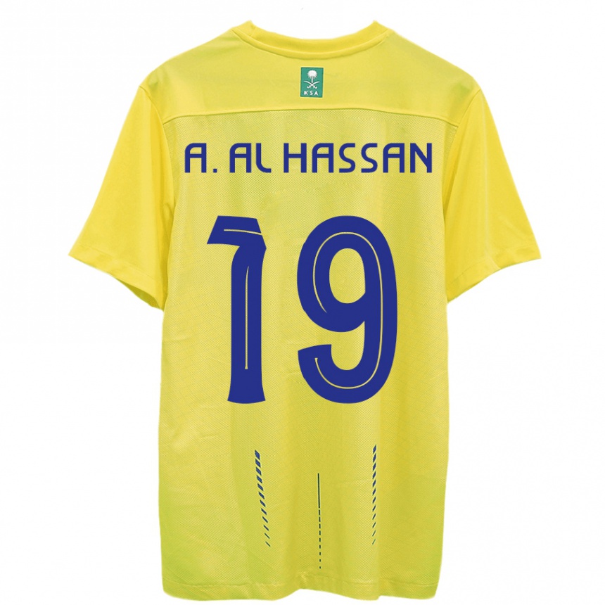 Kids Ali Al-Hassan #19 Yellow Home Jersey 2023/24 T-Shirt Canada