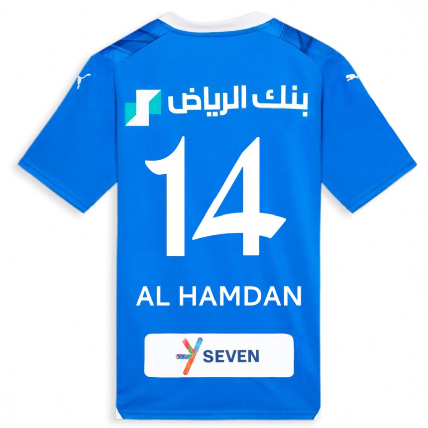 Enfant Football Maillot Abdullah Al-Hamdan #14 Bleu Tenues Domicile 2023/24 Canada