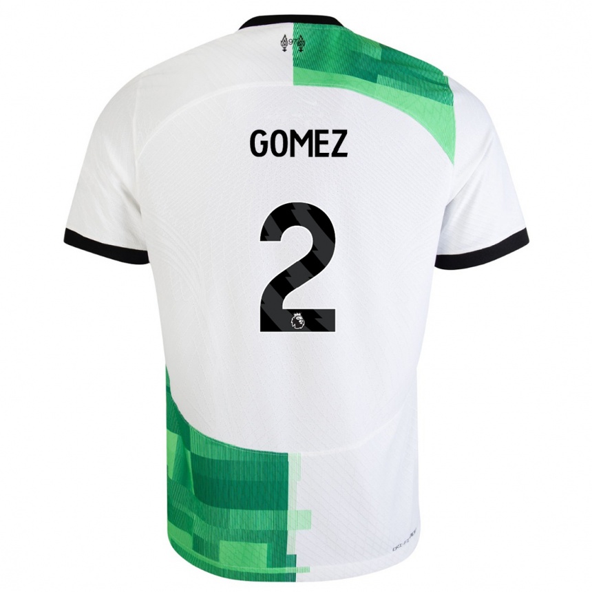 Kids Joe Gomez #2 White Green Away Jersey 2023/24 T-Shirt Canada